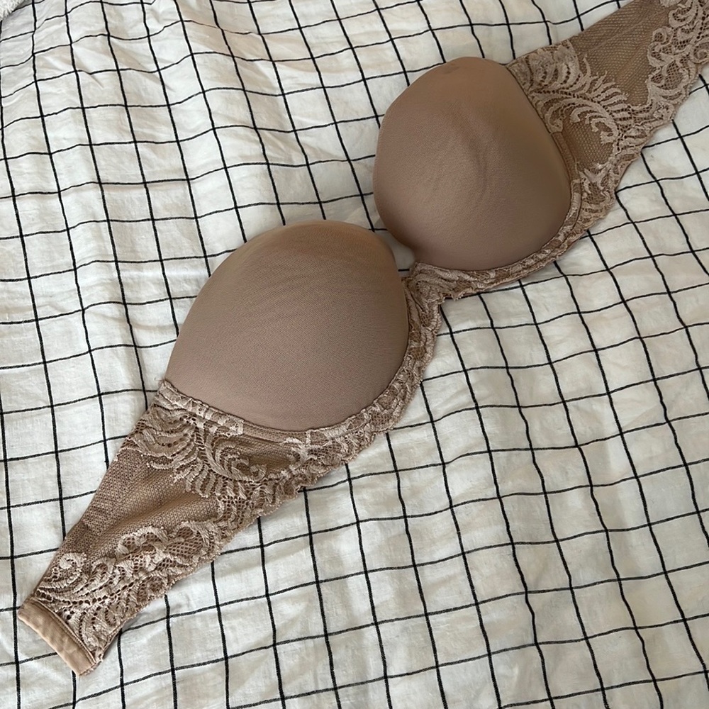 Natori Strapless Lace & Mesh Bra